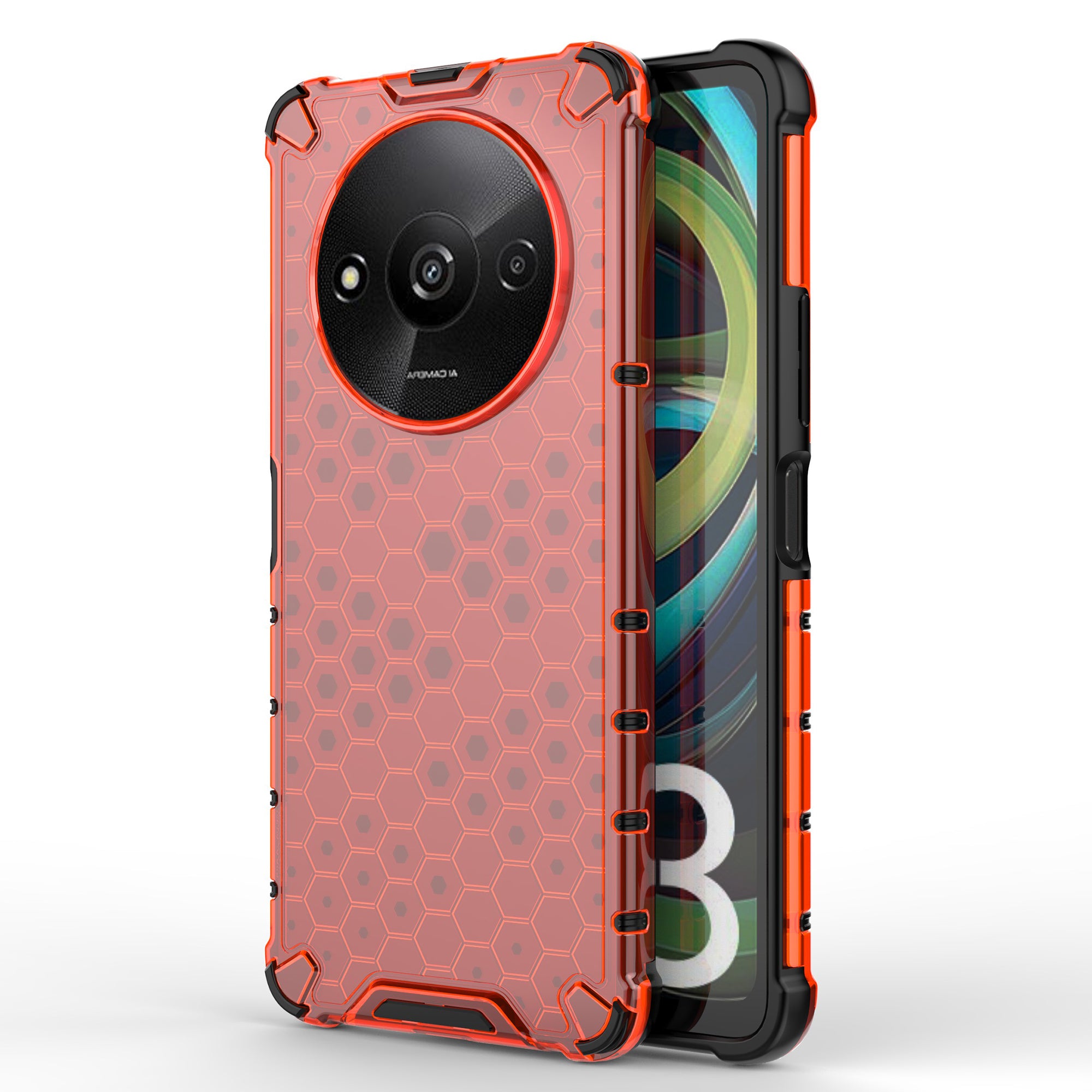 For Xiaomi Redmi A3 / Poco C61 4G Cell Phone Cases Honeycomb Design TPU+PC Anti-scratch Cover For Xiaomi Redmi A3 / Poco C61 4G Cell Phone Cases Honeycomb Design TPU+PC Anti-scratch Cover